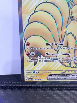 Ninetales ex 186/165 Scarlet & Violet 151 Full Art Ultra Rare Pokemon TCG NM/M - Image 5