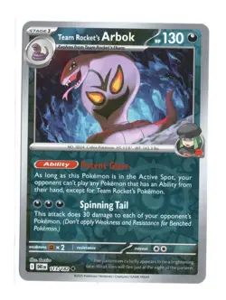 Pokemon Team Rocket's Arbok 113/182 Destined Rivals Reverse Holo Uncommon TCG - Image 1