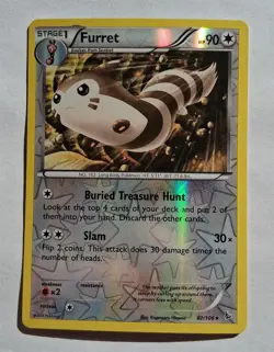 Pokemon - Furret - Flashfire 82/106 - Reverse Holo Rare - NM - Image 1