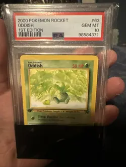 2000 POKEMON ROCKET 63 ODDISH 1ST EDITION PSA 10 - Image 2