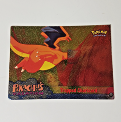 Topps 1998 Pikachu’s Vacation Trapped Charizard Foil Sandpaper Black Pokemon - Image 1