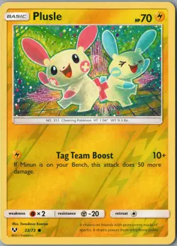 Plusle Common Shining Legends 33/73 NM Reverse Holofoil - Pokemon - Image 1