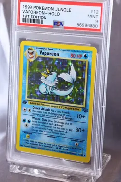 1999 Pokemon Vaporeon Holo, 1st Edition Jungle #12/64, PSA 9 Mint - Image 2