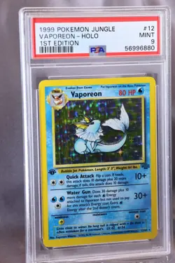 1999 Pokemon Vaporeon Holo, 1st Edition Jungle #12/64, PSA 9 Mint - Image 3