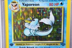 1999 Pokemon Vaporeon Holo, 1st Edition Jungle #12/64, PSA 9 Mint - Image 5