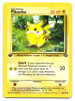 Pikachu 60/64 Common Jungle Pokemon 1st Edition MP - Image 1