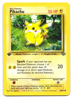 Pikachu 60/64 Common Jungle Pokemon 1st Edition MP - Image 1