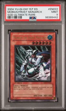 Yugioh Mobius The Frost Monarch Ultimate Rare PSA 9 SOD-EN022 1st Edition - Image 1