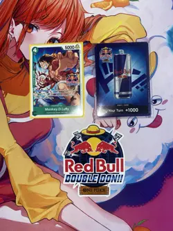 Red Bull x One Piece – Double Don!! Set (10 Foil Red Bull Don + Luffy Promo) - Image 1