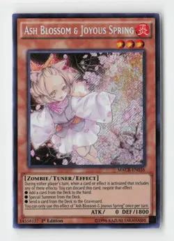 Ash Blossom & Joyous Spring Secret Rare 1st Edition MACR-EN036 Yugioh Card - Image 1