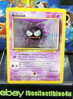 Pokemon Card Base Set 1999 WOTC German Gastly (Nebulak) 50/102 NM FREE SHIPPING - Image 1