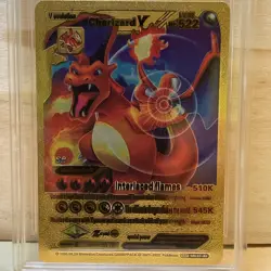 Pokemon Gold Foil Fan Art Card CHARIZARD V 522HP SRL07-03 Graded Gem Mint - Image 2