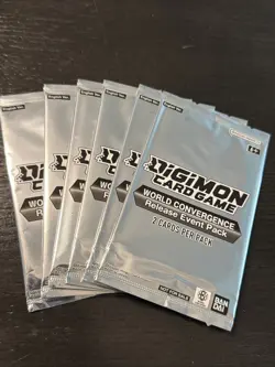 x6 World Convergence Pre Release Event Pack Promo Digimon Card lot - Image 1