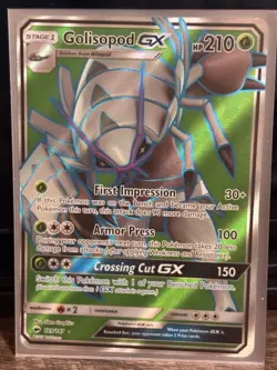 Pokemon TCG Golisopod GX Full Art Holo Card Burning Shadows 129/147 - Image 1
