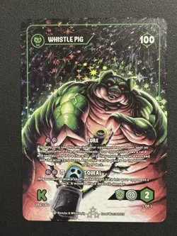 Dead World TCG Whistle Pig 204/184 SR Borderless Holo Card Kickstarter 2025 - Image 1