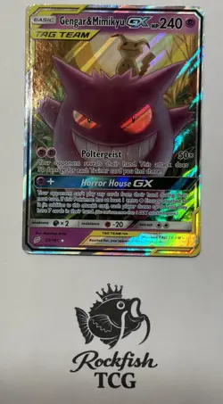 Pokemon Gengar & Mimikyu GX Team Up Holo Card 53/181 Ultra Rare SM - Image 2