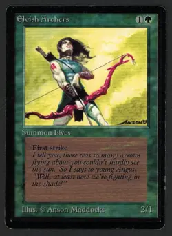 ***Beta Elvish Archers (Edge Crease)*** MTG Beta Magic Kid Icarus - Image 1