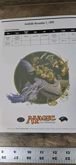 Magic the Gathering Battle Royale Promo Flyer Poster 1999 17x11” DS folded - Image 4