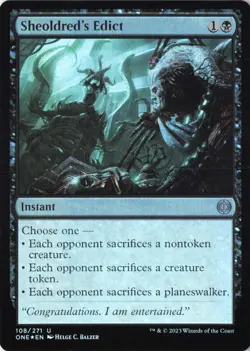 Sheoldred's Edict Phyrexia: All Will Be One Foil NM 108 - Image 1