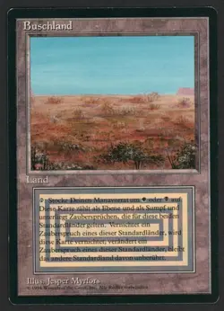 ***FBB German Scrubland (Light Ring Ding & Edge Ding)*** MTG Revised Kid Icarus - Image 1