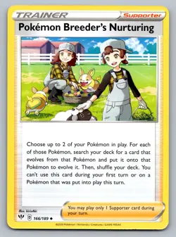 Pokemon TCG SWSH03: Darkness Ablaze Pokemon Breeder's Nurturing 166/189 - Image 1