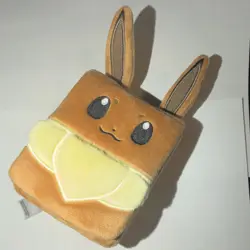 Pokemon TCG Eevee Plush Deck Box Card Storage Case 2023 Brown Yellow - Image 1