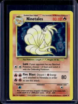 1999 Pokemon Unlimited Ninetales Rare Holo #12/102 - Image 1