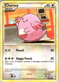 Chansey 58/123 HeartGold SoulSilver Pokemon TCG LP Normal - Image 1
