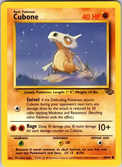 Cubone 50/64 Jungle Pokemon LP Unlimited - Image 1