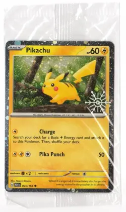 Pikachu 025/165 Holiday Calendar Stamped Promo Pokemon 151 NM - Image 1