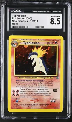 CGC 8.5 Typhlosion 2000 Neo Genesis 18/111 Holo Pokemon Card - Image 1