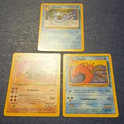 Pokemon TCG Golduck Golem Kingler 1999 (3) Card Lot Vintage Uncommons WOTC - Image 2
