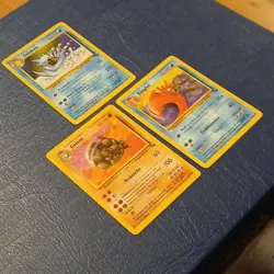 Pokemon TCG Golduck Golem Kingler 1999 (3) Card Lot Vintage Uncommons WOTC - Image 3