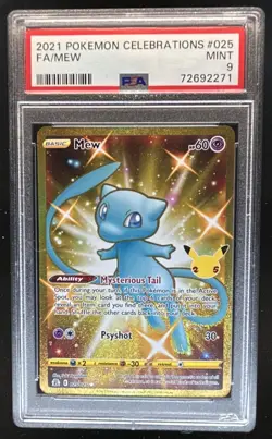 2021 Pokemon SWSH Celebrations Mew #025/025 PSA 9 - Image 1