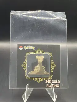 Lapras 24k Gold Plated Sticker Korean Striking Candy Pokemon NM - Image 1