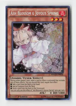 Ash Blossom & Joyous Spring Secret Rare 1st Edition MACR-EN036 Yugioh Card - Image 1