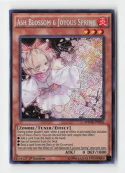 Ash Blossom & Joyous Spring Secret Rare 1st Edition MACR-EN036 Yugioh Card - Image 1