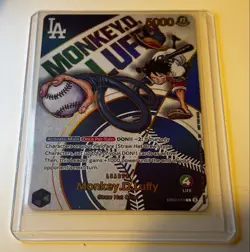 Monkey.D.Luffy EB02-010 L Leader LA Dodgers One Piece Card Game Promo English NM - Image 1