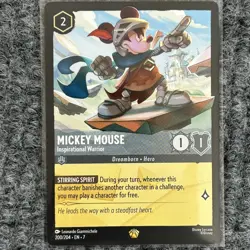 Disney Lorcana Mickey Mouse Inspirational Warrior 200/204 Amber Uncommon - Image 1