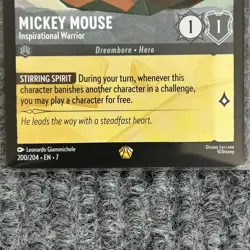 Disney Lorcana Mickey Mouse Inspirational Warrior 200/204 Amber Uncommon - Image 4