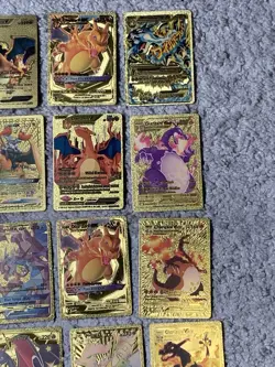 Set of 50 Charizard V, VMax, GX, EX & More Gold Foil Fan Art Card MP-LP - Image 3