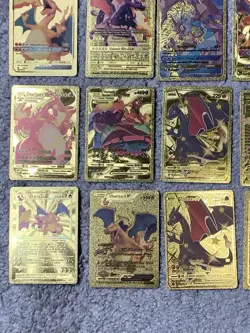 Set of 50 Charizard V, VMax, GX, EX & More Gold Foil Fan Art Card MP-LP - Image 4
