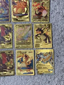 Set of 50 Charizard V, VMax, GX, EX & More Gold Foil Fan Art Card MP-LP - Image 5