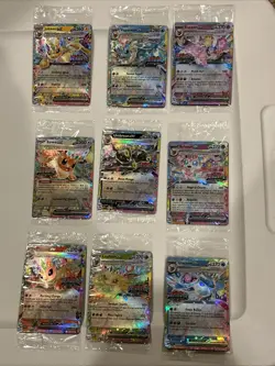 Pokemon TCG COMPLETE Prismatic Evolutions Stamped SEALED PROMOS 9 Card Set - Image 1