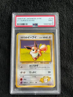 1998 P.M. Pokemon Japanese Gym LT. Surge's Eevee Card #133 PSA Mint 9 - Image 1