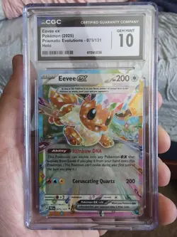 CGC 10 GEM MINT Eevee ex 075/131 Double Rare Prismatic Evolutions Pokemon Card - Image 1