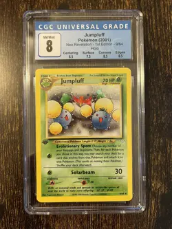 2001 Jumpluff Neo Revelation 1st Edition Holo Pokemon Card - CGC 8 NM/Mint - Image 1