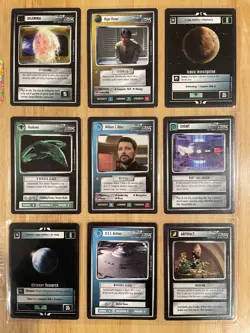 Star Trek CCG: First Edition Black Border Premiere - Nine Card Rare Lot - Image 1