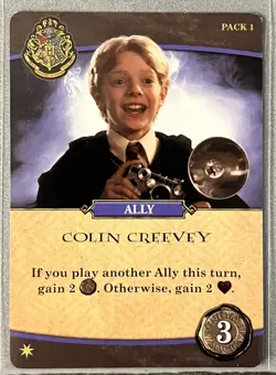 Harry Potter Hogwarts Battle CCG Promo Card Lot Colin Creevey Army Coin UNUSED - Image 2