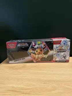 Pokemon Prismatic Evolutions Surprise Box Booster Bundle Eevee Promo Card 2023 - Image 1